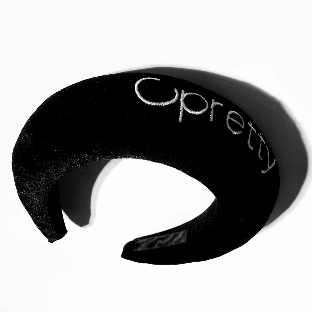 Black Luxury Velvet Makeup & Skincare Headband - Image 3